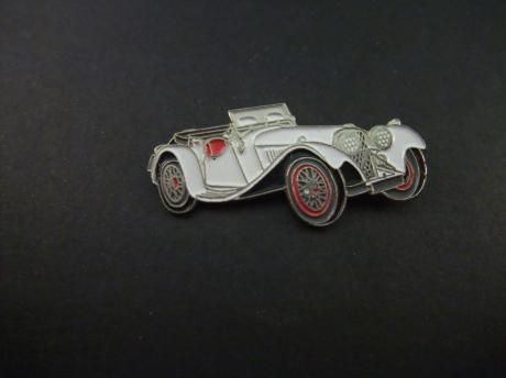 Jaguar SS100 Britse roadster, 2-zits sportwagen, wit